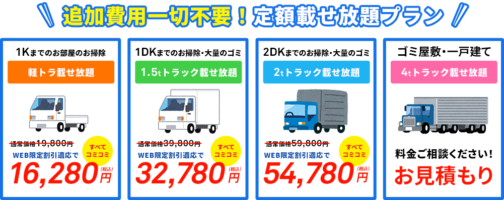 定額！トラック積み放題・の生放題プラン