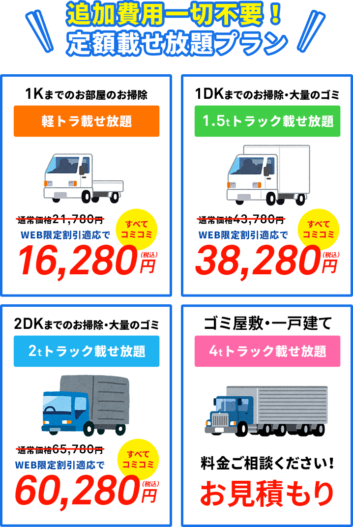 定額！トラック積み放題・載せ放題プラン