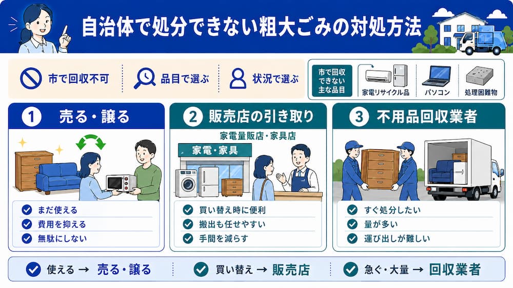 yokosuka shobun 自治体で処分できない粗大ごみの対処方法