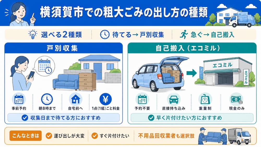 yokosuka shurui 横須賀市での粗大ごみの出し方の種類
