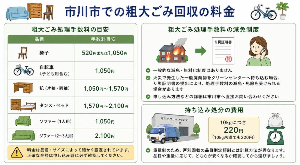 ichikawa ryoukin 2 市川市での粗大ごみ回収の料金
