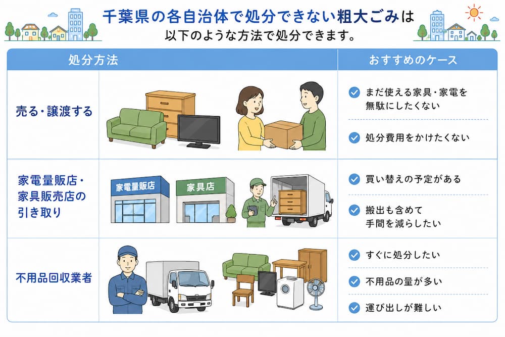 chiba shobun 自治体で処分できない粗大ごみの対処方法