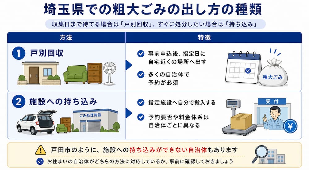 saitama p shurui 埼玉県での粗大ごみの出し方の種類