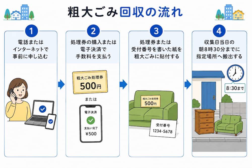 funabashi tejun 粗大ごみ回収の流れ