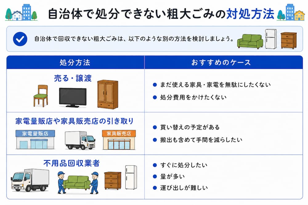 konan shobun 自治体で処分できない粗大ごみの対処方法