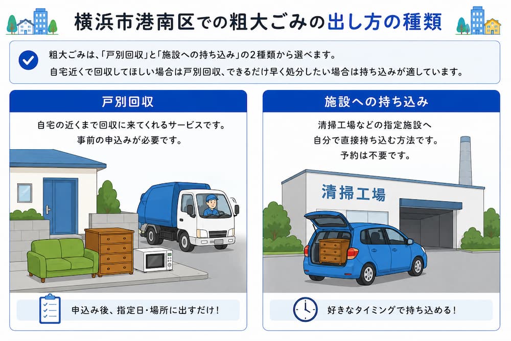 konan shurui 横浜市港南区での粗大ごみの出し方の種類