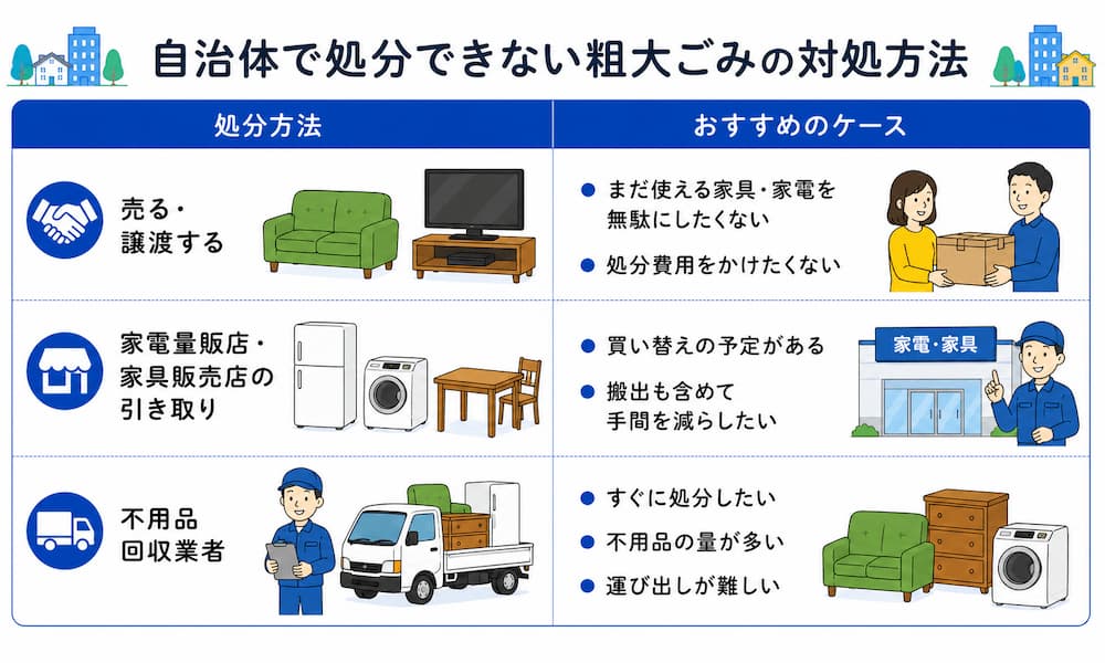 kouhoku shobun 自治体で処分できない粗大ごみの対処方法